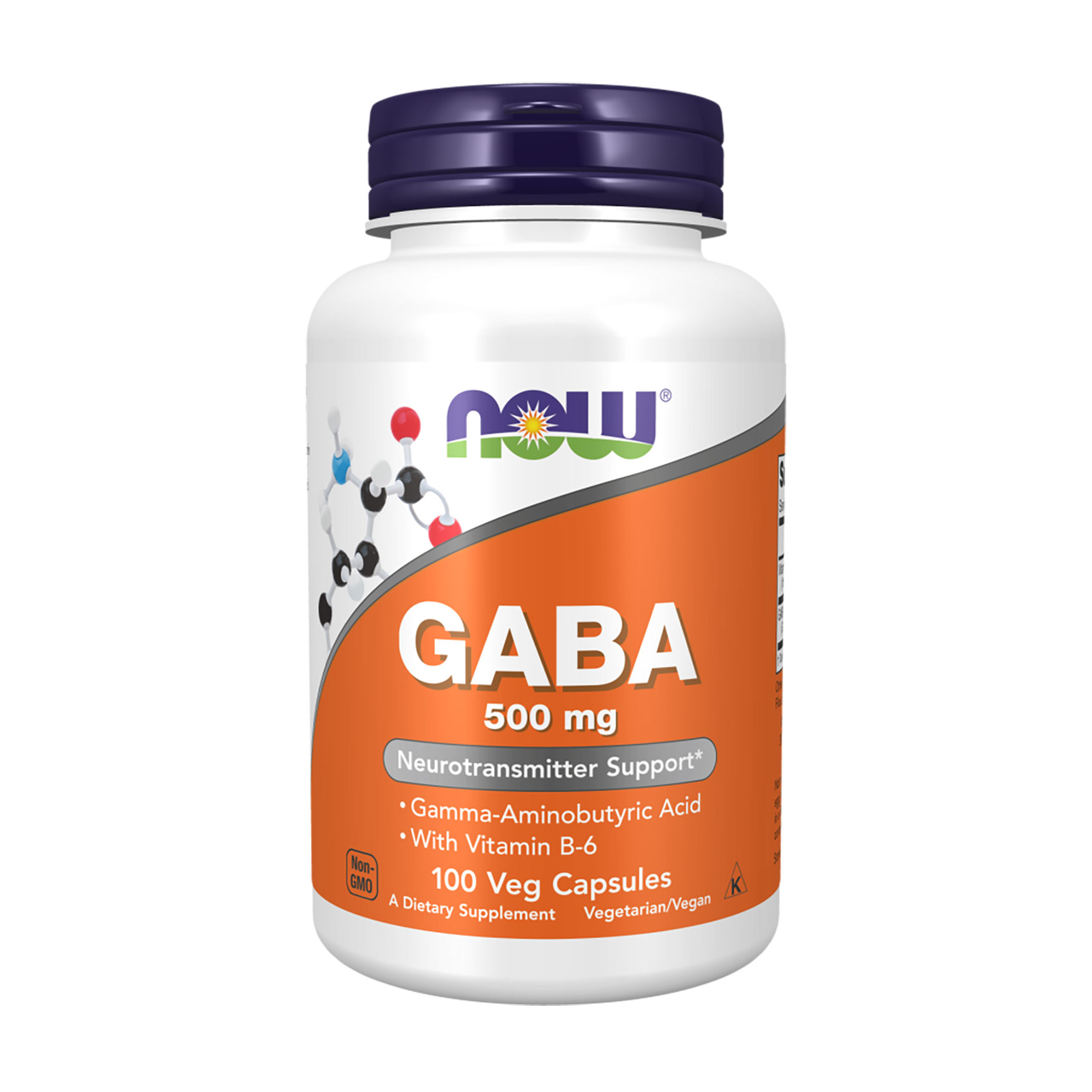 Гамма-аміномасляна кислота NOW foods GABA 500 мг, 100 гелевих капсул